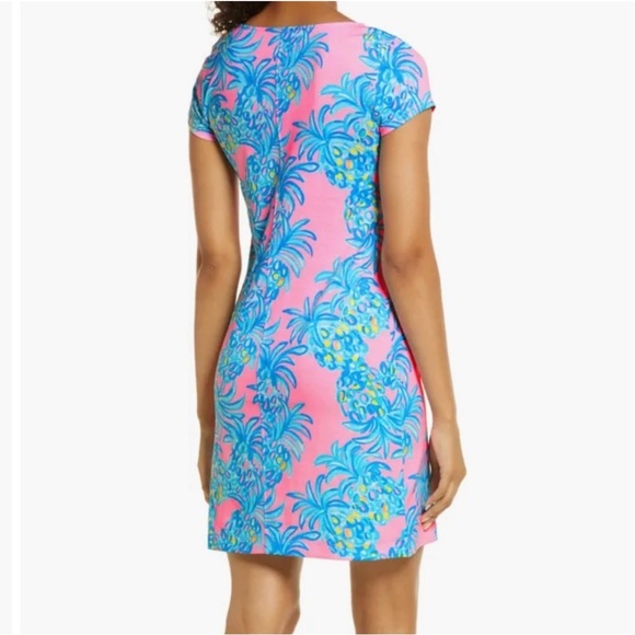 Lilly Pulitzer pineapple Brewster short sleeve Pima cotton Pelican Pink dress - Picture 2 of 8